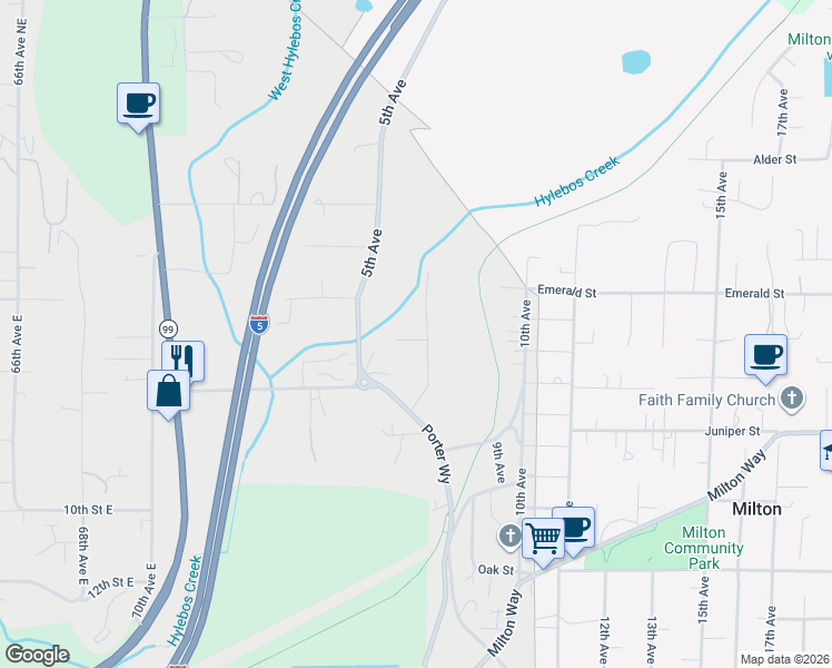 map of restaurants, bars, coffee shops, grocery stores, and more near 509 7th Avenue in Milton