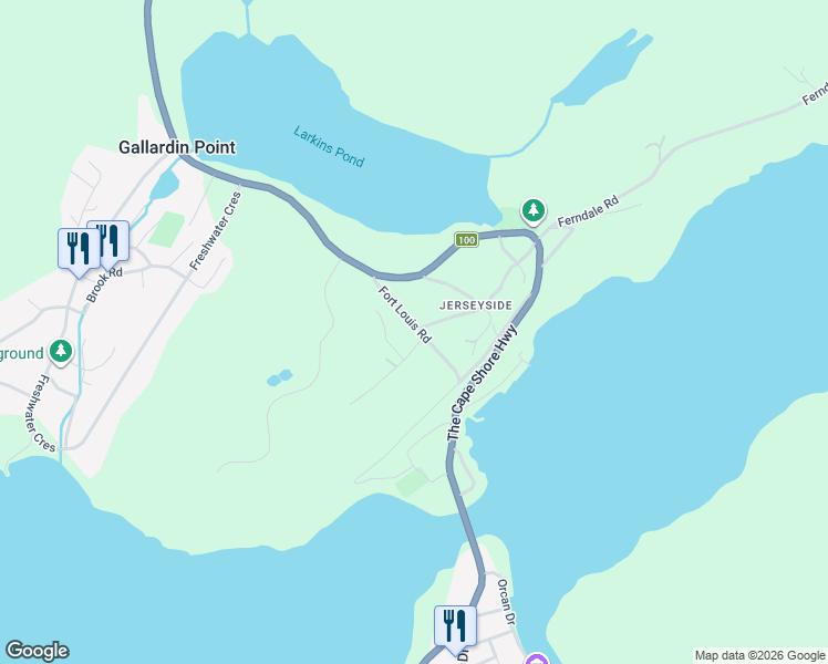 map of restaurants, bars, coffee shops, grocery stores, and more near 21 Fort Louis Road in Freshwater