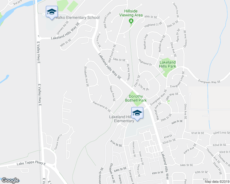 map of restaurants, bars, coffee shops, grocery stores, and more near 5629 Hazel Loop Southeast in Auburn