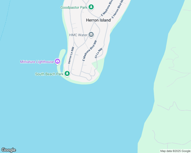 map of restaurants, bars, coffee shops, grocery stores, and more near 21 East Herron Boulevard Northwest in Lakebay