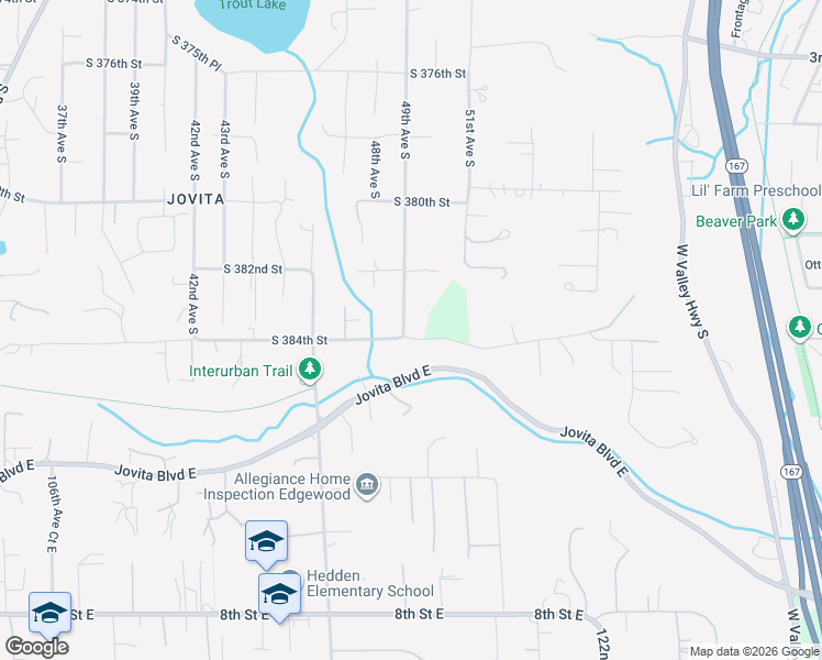 map of restaurants, bars, coffee shops, grocery stores, and more near 38254 49th Avenue South in Auburn