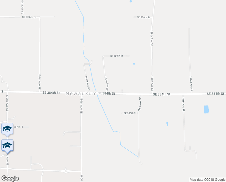 map of restaurants, bars, coffee shops, grocery stores, and more near 18318 Southeast 384th Street in Auburn