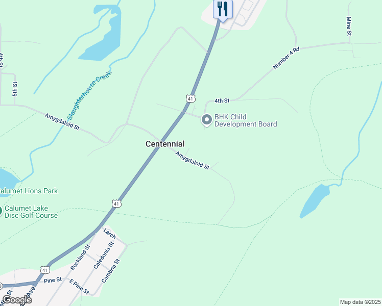 map of restaurants, bars, coffee shops, grocery stores, and more near 3236 Amygdaloid Street in Calumet