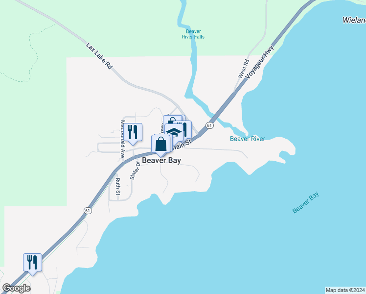 map of restaurants, bars, coffee shops, grocery stores, and more near in Beaver Bay