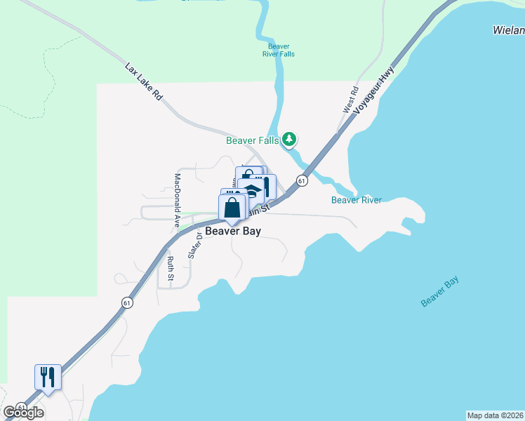 map of restaurants, bars, coffee shops, grocery stores, and more near in Beaver Bay