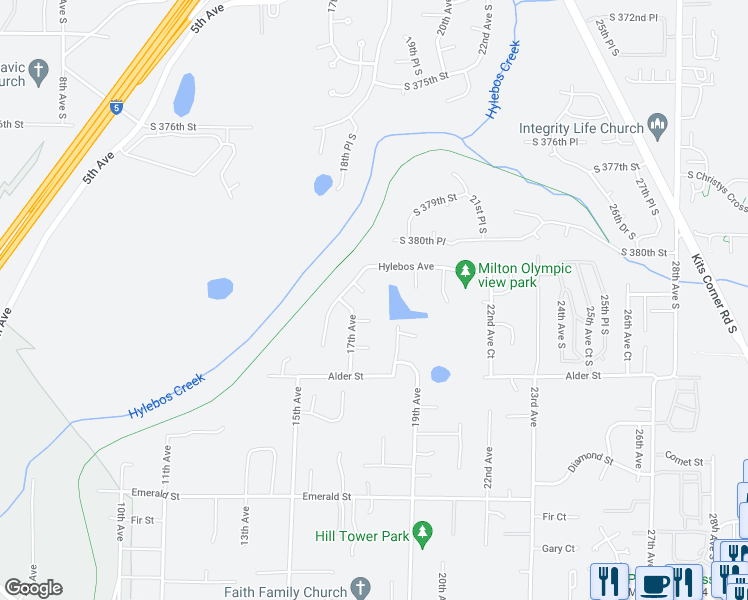 map of restaurants, bars, coffee shops, grocery stores, and more near 1704 Douglas Court in Milton