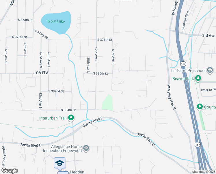 map of restaurants, bars, coffee shops, grocery stores, and more near 5005 South 382nd Street in Auburn