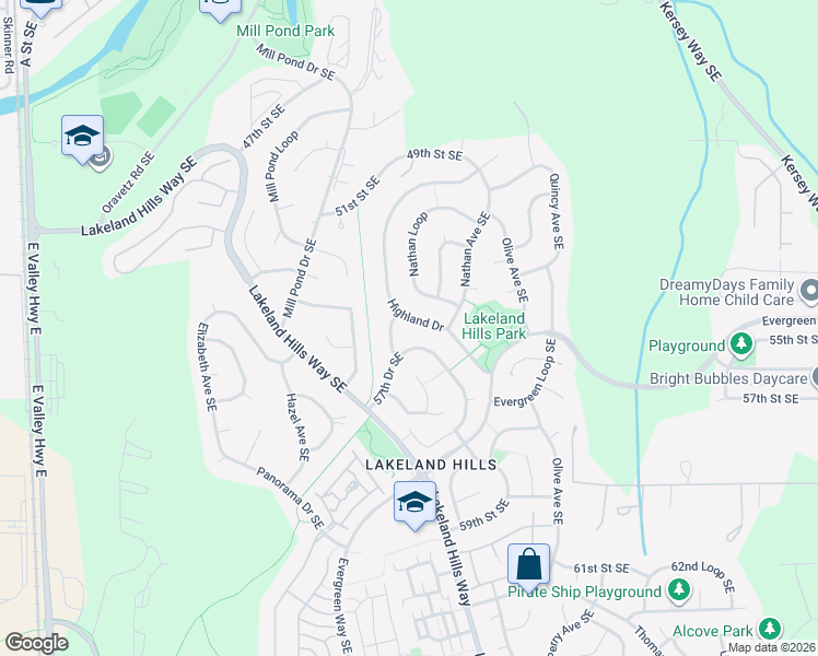 map of restaurants, bars, coffee shops, grocery stores, and more near 5405 Nathan Loop in Auburn