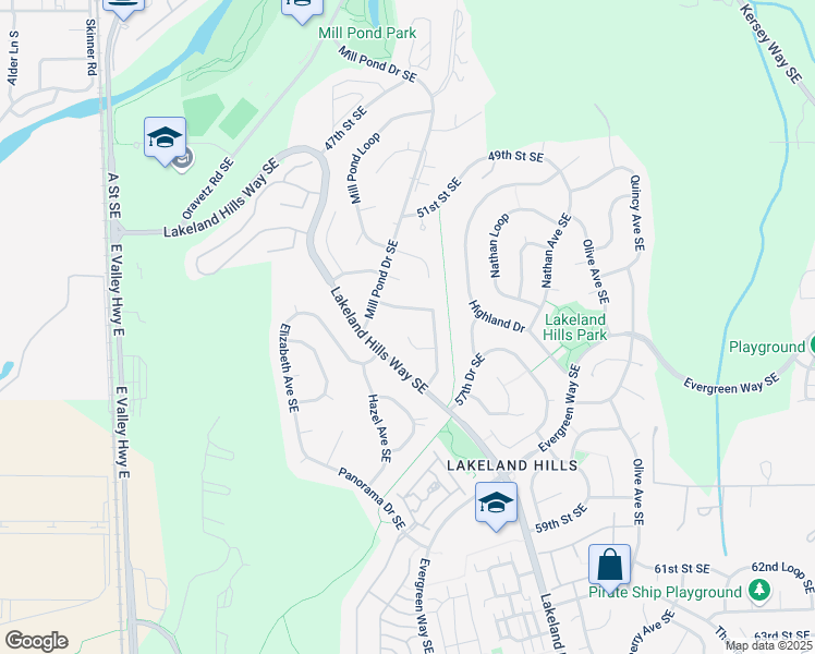 map of restaurants, bars, coffee shops, grocery stores, and more near 809 54th Street Southeast in Auburn