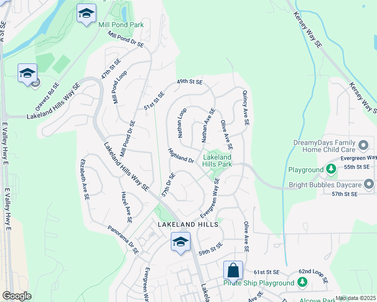 map of restaurants, bars, coffee shops, grocery stores, and more near 5405 Nathan Loop in Auburn