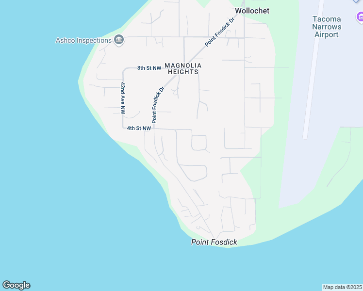 map of restaurants, bars, coffee shops, grocery stores, and more near 105 Point Fosdick Circle Northwest in Gig Harbor