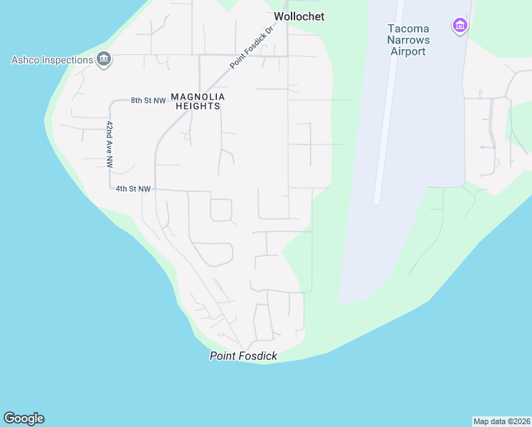 map of restaurants, bars, coffee shops, grocery stores, and more near 3419 2nd Street Court Northwest in Gig Harbor