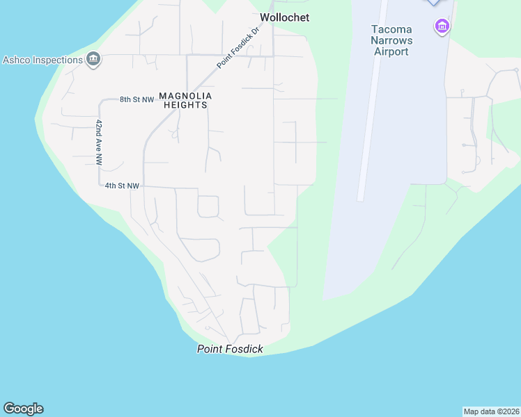 map of restaurants, bars, coffee shops, grocery stores, and more near 3419 2nd Street Court Northwest in Gig Harbor