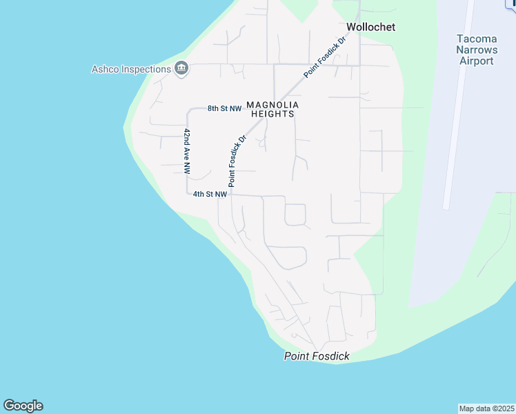 map of restaurants, bars, coffee shops, grocery stores, and more near 105 Point Fosdick Circle Northwest in Gig Harbor