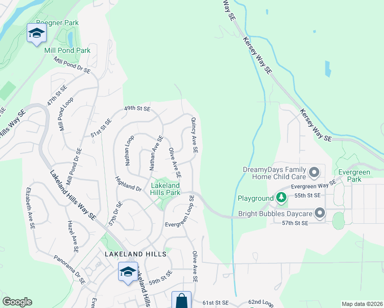 map of restaurants, bars, coffee shops, grocery stores, and more near 5124 Perry Drive Southeast in Auburn
