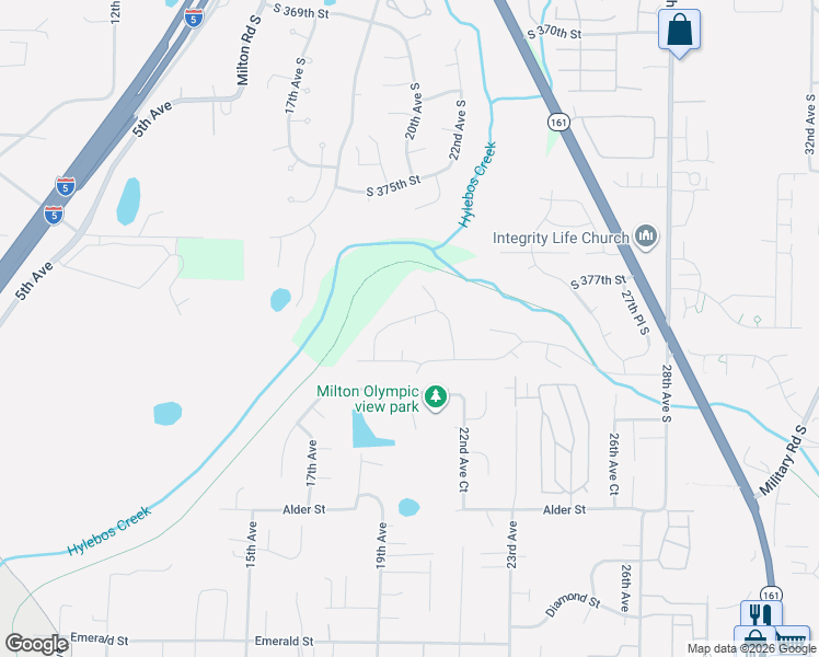map of restaurants, bars, coffee shops, grocery stores, and more near 1923 South 379th Street in Federal Way