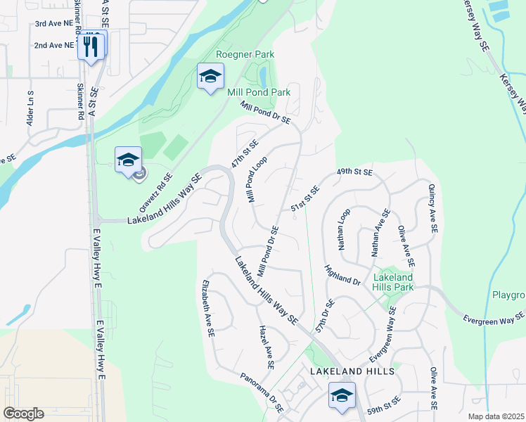 map of restaurants, bars, coffee shops, grocery stores, and more near 5008 Mill Pond Loop in Auburn