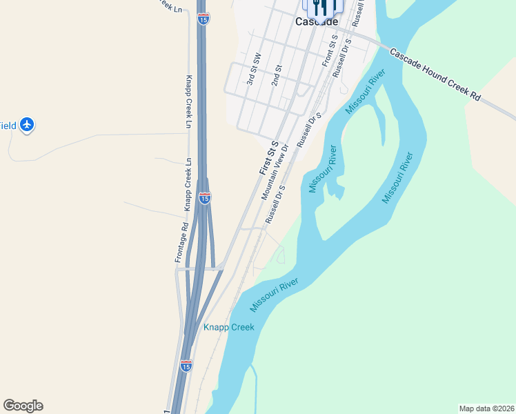 map of restaurants, bars, coffee shops, grocery stores, and more near 410 Mountain View Drive in Cascade