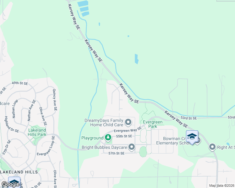 map of restaurants, bars, coffee shops, grocery stores, and more near 5077 Wesley Avenue Southeast in Auburn