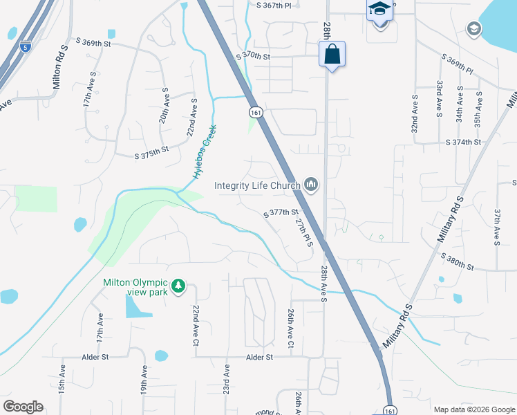 map of restaurants, bars, coffee shops, grocery stores, and more near 37640 26th Drive South in Federal Way