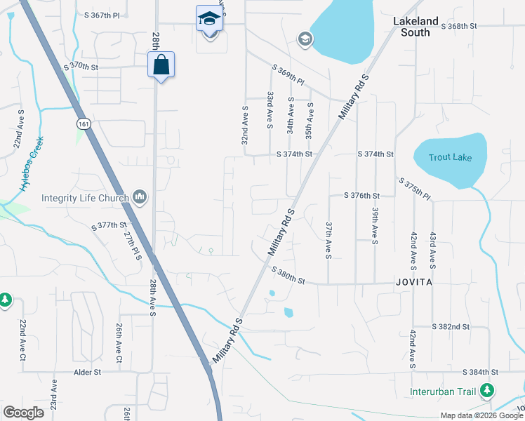 map of restaurants, bars, coffee shops, grocery stores, and more near 3221 South 376th Place in Auburn