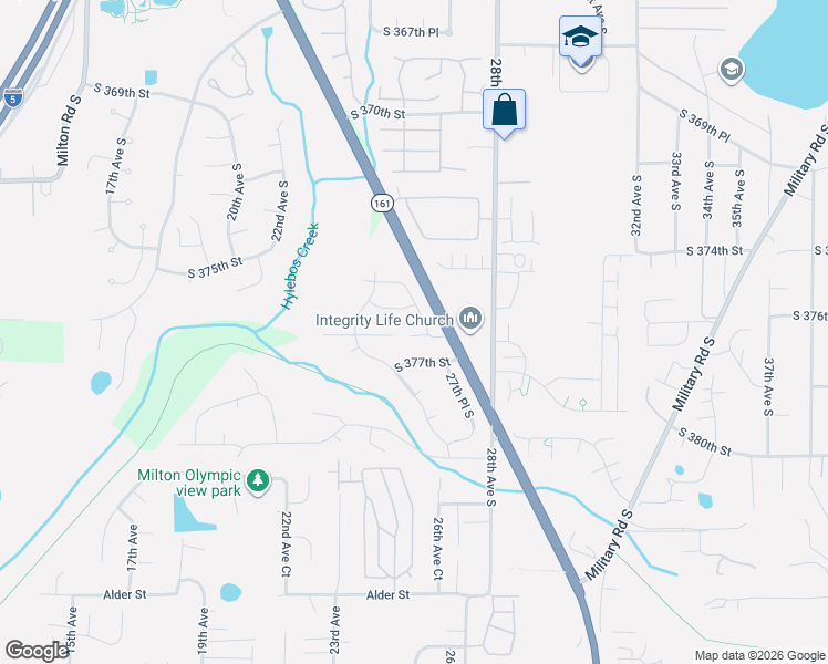 map of restaurants, bars, coffee shops, grocery stores, and more near 2620 South 377th Street in Federal Way