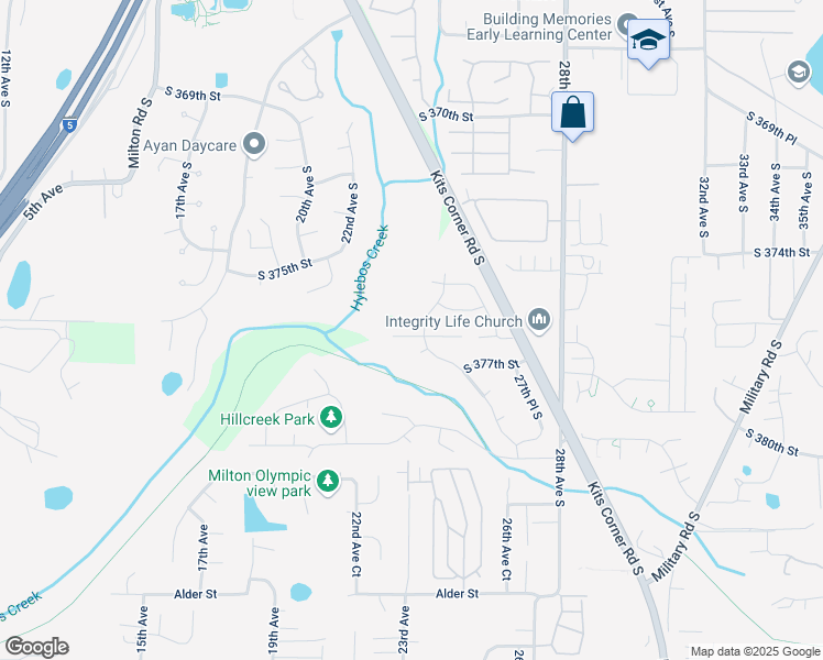 map of restaurants, bars, coffee shops, grocery stores, and more near 2324 South 376th Place in Federal Way