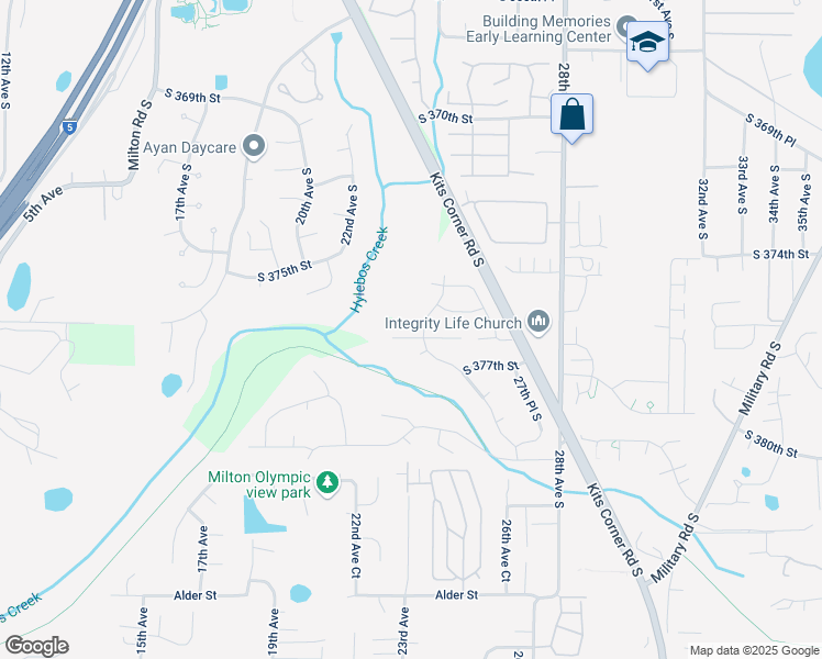 map of restaurants, bars, coffee shops, grocery stores, and more near 2324 South 376th Place in Federal Way