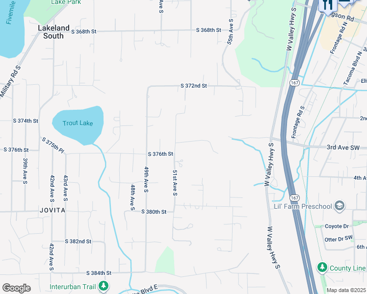 map of restaurants, bars, coffee shops, grocery stores, and more near 37526 51st Avenue South in Auburn
