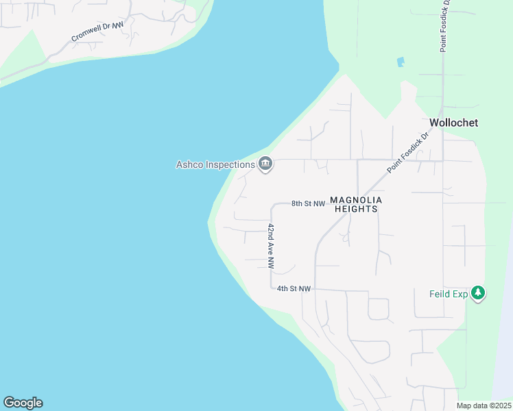 map of restaurants, bars, coffee shops, grocery stores, and more near 734 42nd Avenue Northwest in Gig Harbor