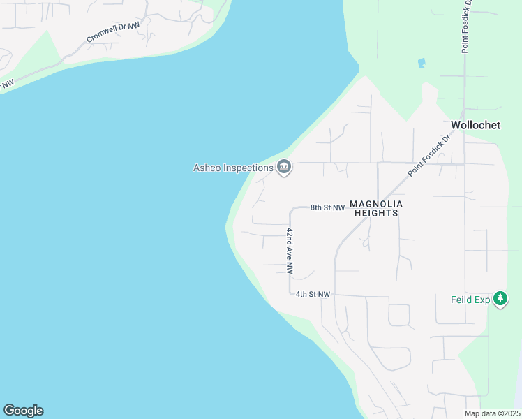 map of restaurants, bars, coffee shops, grocery stores, and more near 734 42nd Avenue Northwest in Gig Harbor