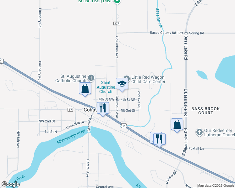 map of restaurants, bars, coffee shops, grocery stores, and more near 450 Columbus Avenue in Cohasset