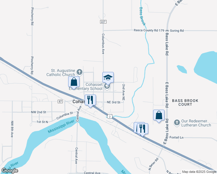 map of restaurants, bars, coffee shops, grocery stores, and more near 450 Columbus Avenue in Cohasset