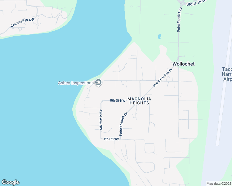map of restaurants, bars, coffee shops, grocery stores, and more near 4020 10th Street Northwest in Gig Harbor