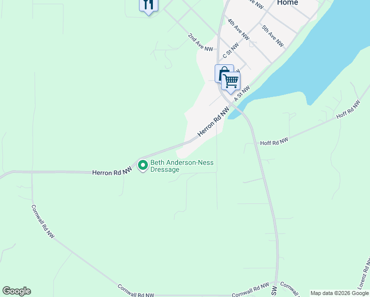 map of restaurants, bars, coffee shops, grocery stores, and more near 17714 Herron Road Northwest in Home