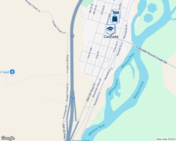 map of restaurants, bars, coffee shops, grocery stores, and more near 329 S 2nd St in Cascade