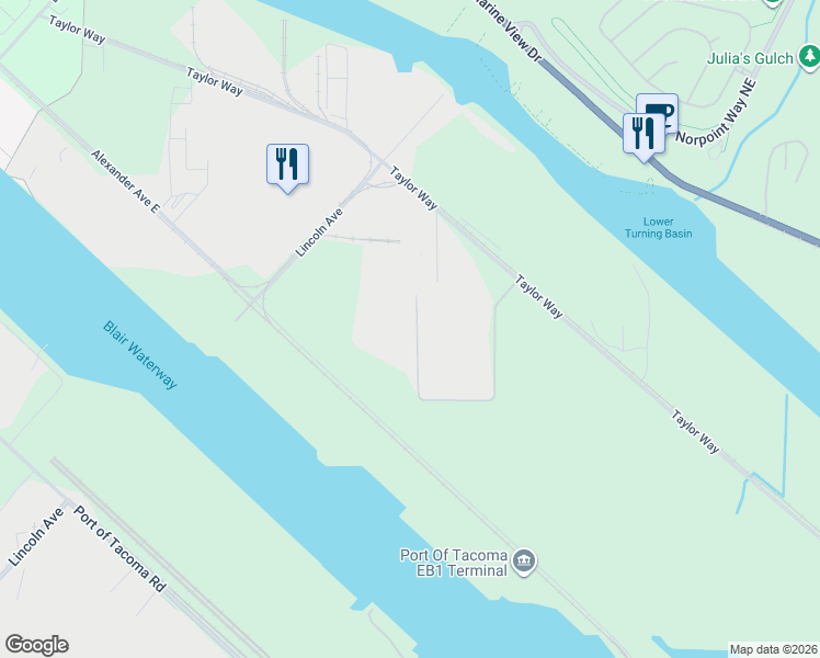 map of restaurants, bars, coffee shops, grocery stores, and more near 3320 Lincoln Avenue in Tacoma