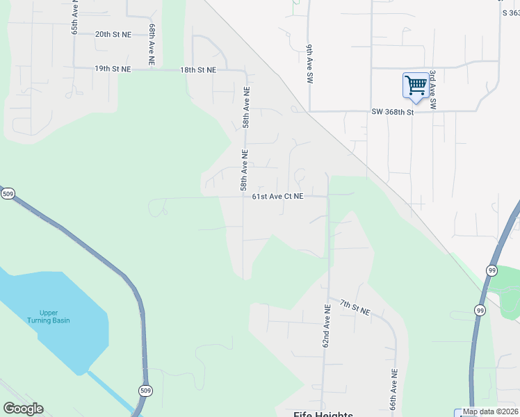 map of restaurants, bars, coffee shops, grocery stores, and more near 5904 12th Street Northeast in Tacoma