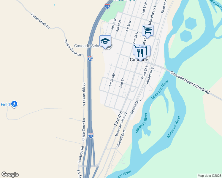 map of restaurants, bars, coffee shops, grocery stores, and more near 224 3rd Street Southwest in Cascade