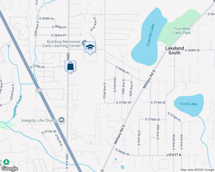 map of restaurants, bars, coffee shops, grocery stores, and more near 37220 32nd Avenue South in Auburn