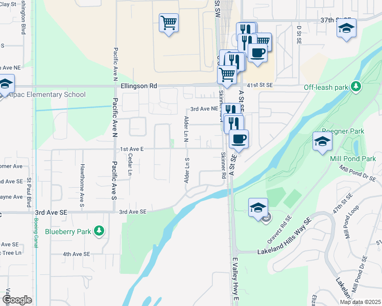 map of restaurants, bars, coffee shops, grocery stores, and more near 700 1st Avenue East in Pacific