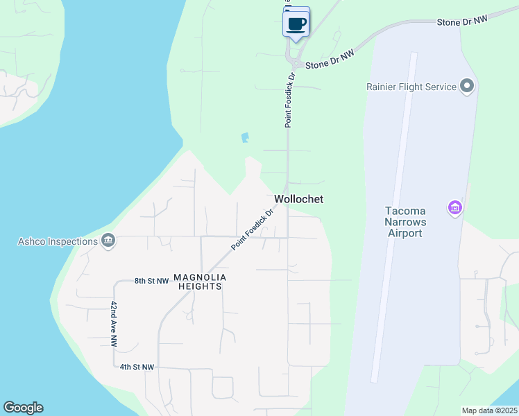 map of restaurants, bars, coffee shops, grocery stores, and more near 1126 Point Fosdick Drive in Gig Harbor