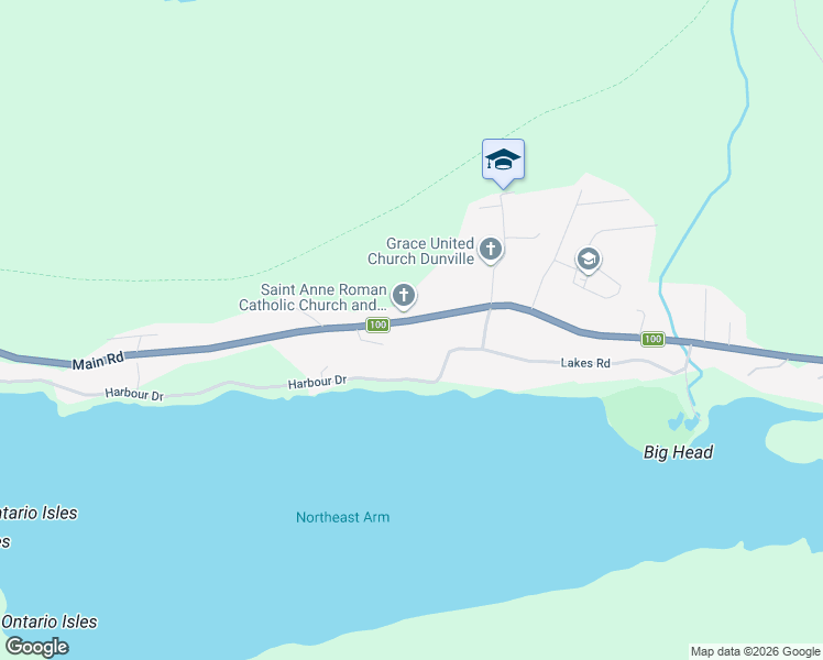 map of restaurants, bars, coffee shops, grocery stores, and more near 1241 Newfoundland and Labrador 100 in Dunville