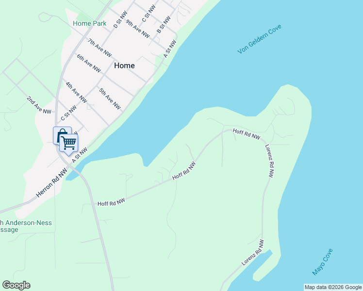 map of restaurants, bars, coffee shops, grocery stores, and more near 1418 165th Avenue Northwest in Lakebay