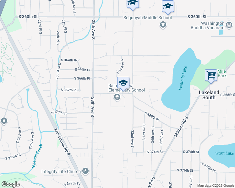 map of restaurants, bars, coffee shops, grocery stores, and more near 3015 South 368th Street in Auburn