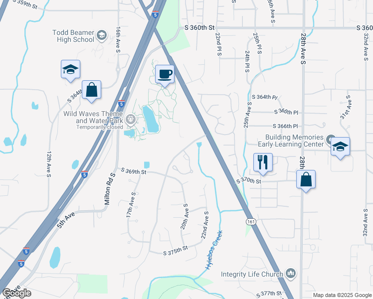 map of restaurants, bars, coffee shops, grocery stores, and more near in Federal Way