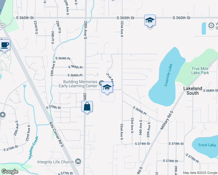 map of restaurants, bars, coffee shops, grocery stores, and more near 3006 South 367th Court in Federal Way