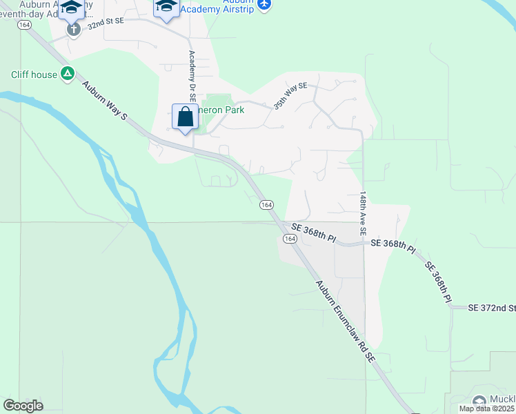 map of restaurants, bars, coffee shops, grocery stores, and more near 5735 Auburn Way South in Auburn
