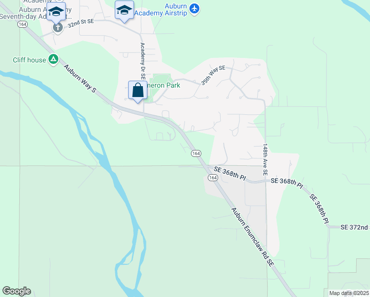 map of restaurants, bars, coffee shops, grocery stores, and more near 5735 Auburn Way South in Auburn