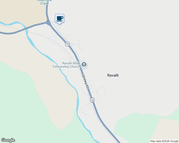 map of restaurants, bars, coffee shops, grocery stores, and more near 64770 Buffalo Street in Ravalli